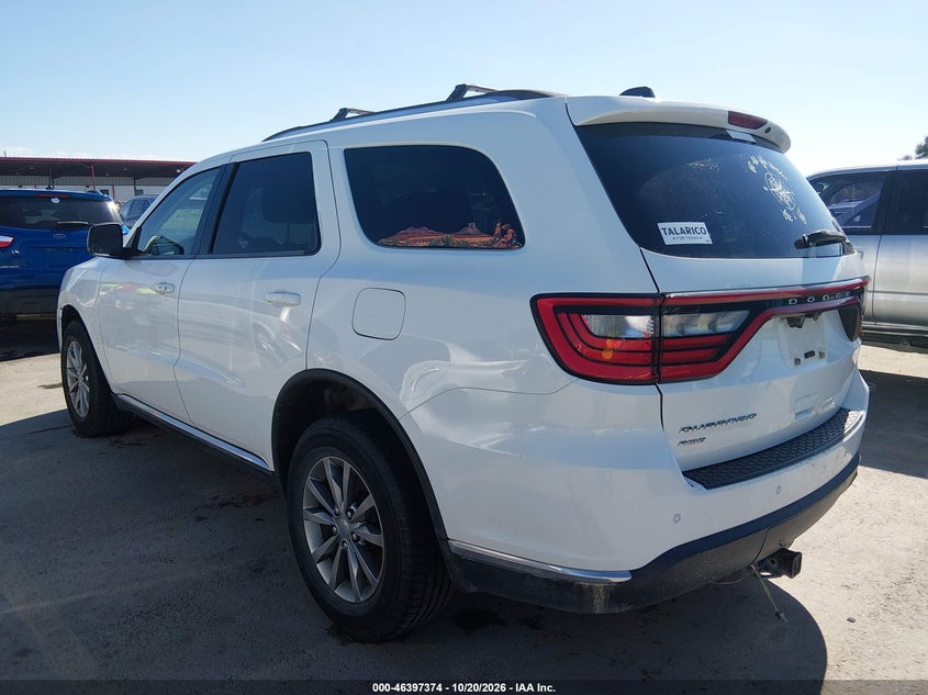 Vin: 1c4rdjag3hc857601, lot: 46897732, dodge durango sxt awd 20173