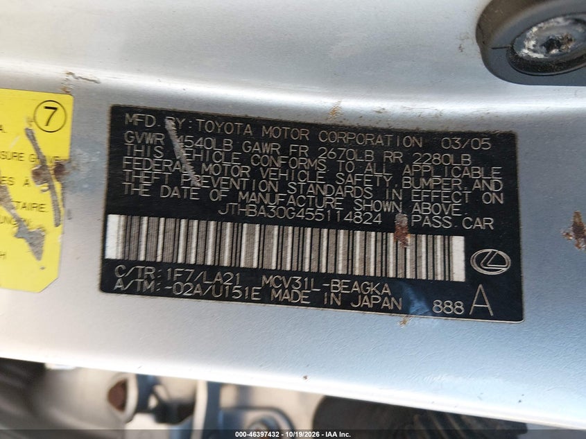 2005 LEXUS ES 330 · Фото 9