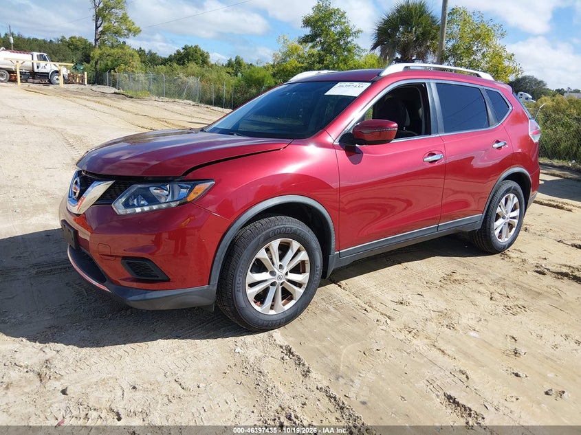2016 Nissan Rogue Sv, Удар спереди, IAAI, VIN KNMAT2MV9GP698817 — фото 2