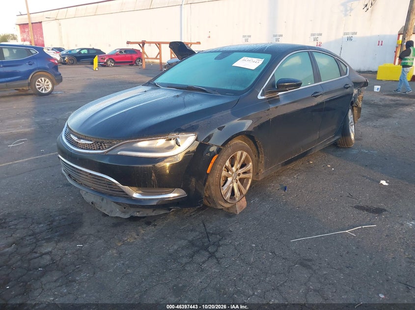 2015 Chrysler 200 Limited, Left Rear, IAAI, VIN 1C3CCCAB2FN580602 — photo 2