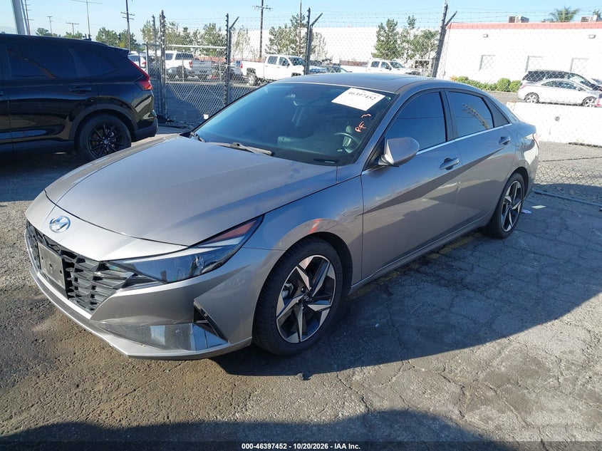 Vin: kmhln4aj0pu038002, lot: 46897810, hyundai elantra hybrid limited 20232
