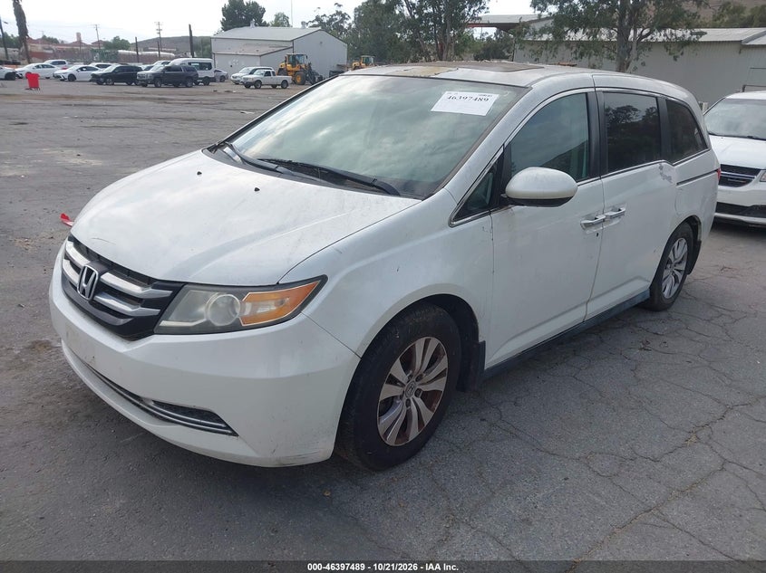2014 Honda Odyssey Ex-L, Обычный износ, IAAI, VIN 5FNRL5H63EB085686 — фото 2