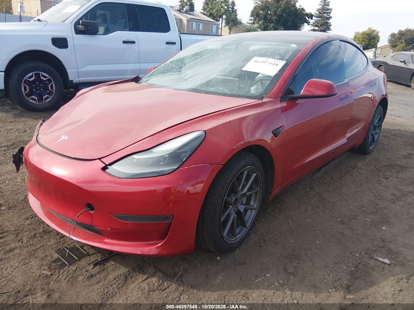 Vin: 5yj3e1eaxmf009639, lot: 46897906, tesla model 3 standard range plus rear-wheel drive 20212