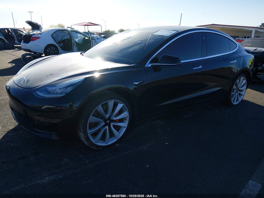 Vin: 5yj3e1eb6jf082513, lot: 46897926, tesla model 3 long range/performance 20182