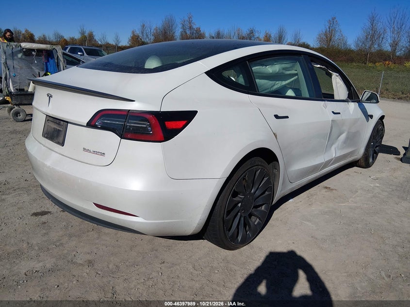 Vin: 5yj3e1ec8pf552817, lot: 46898347, tesla model 3 performance dual motor all-wheel drive 20234