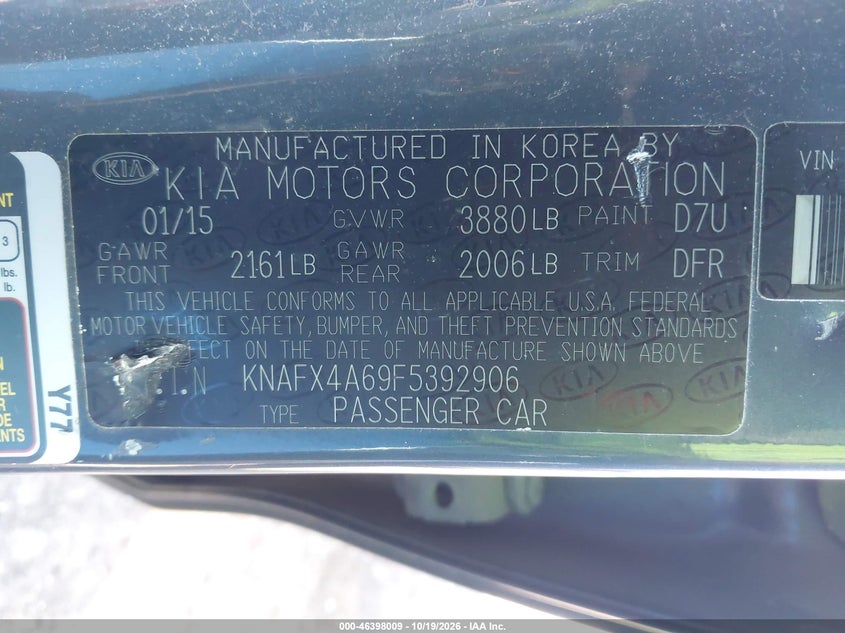 2015 KIA FORTE LX · Фото 9