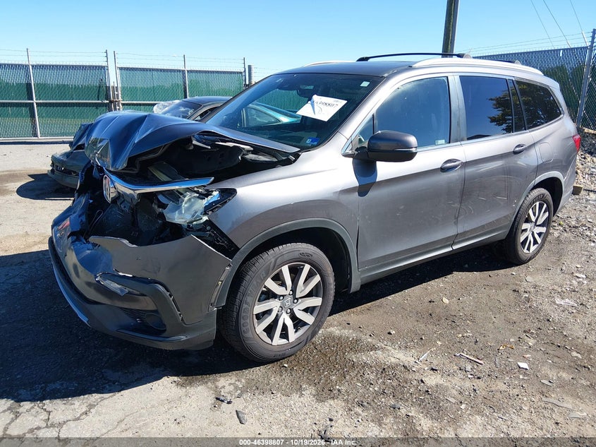 2019 Honda Pilot Ex-L, Повреждение двигателя, IAAI, VIN 5FNYF6H52KB052772 — фото 2