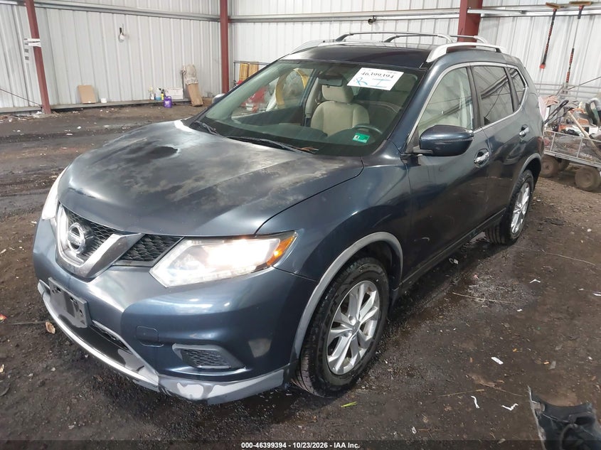 2016 Nissan Rogue Sv, Right Side, IAAI, VIN KNMAT2MV4GP699602 — photo 2