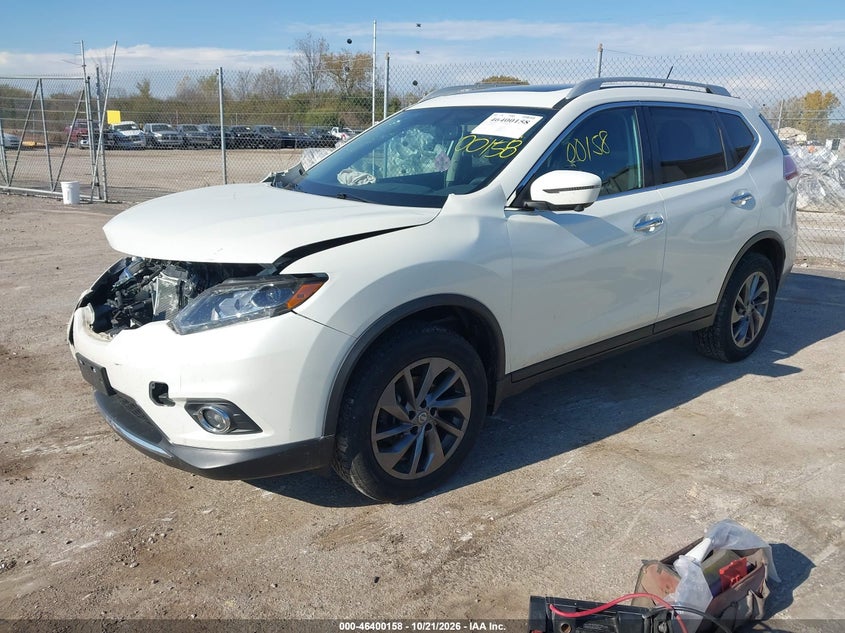 2016 Nissan Rogue Sl, Front End, IAAI, VIN 5N1AT2MV6GC823632 — photo 2