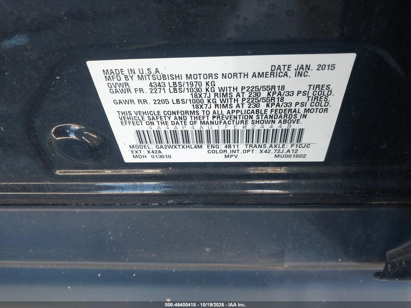 2015 MITSUBISHI OUTLANDER SPORT SE · Фото 9