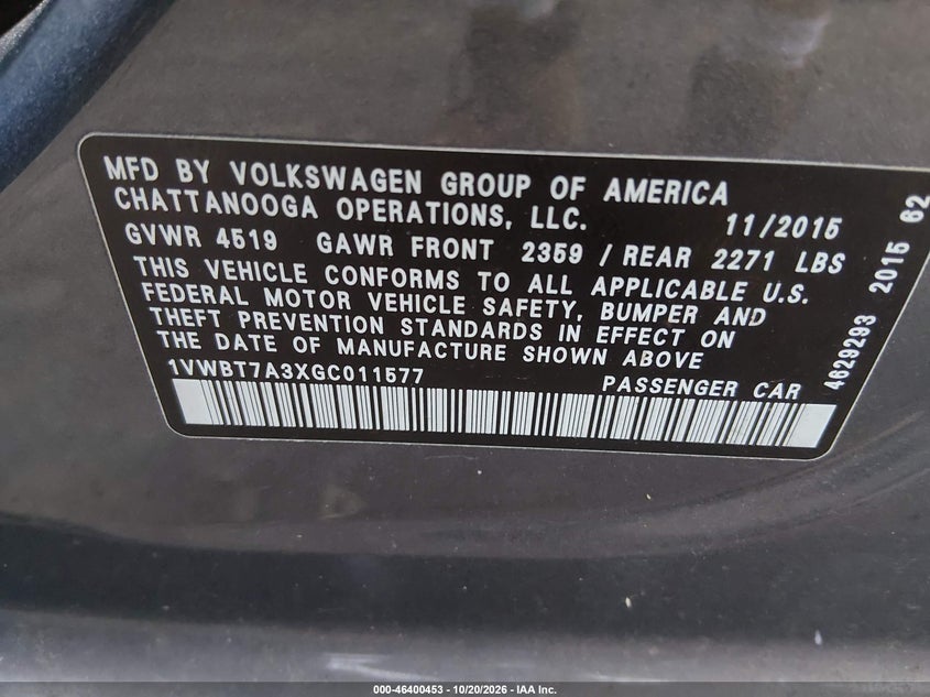 2016 VOLKSWAGEN PASSAT 1.8T SE · Фото 9