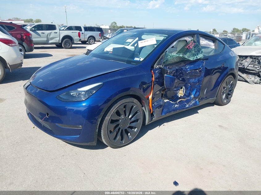 Vin: 5yjygdef3mf240072, lot: 46901111, tesla model y performance dual motor all-wheel drive 20212