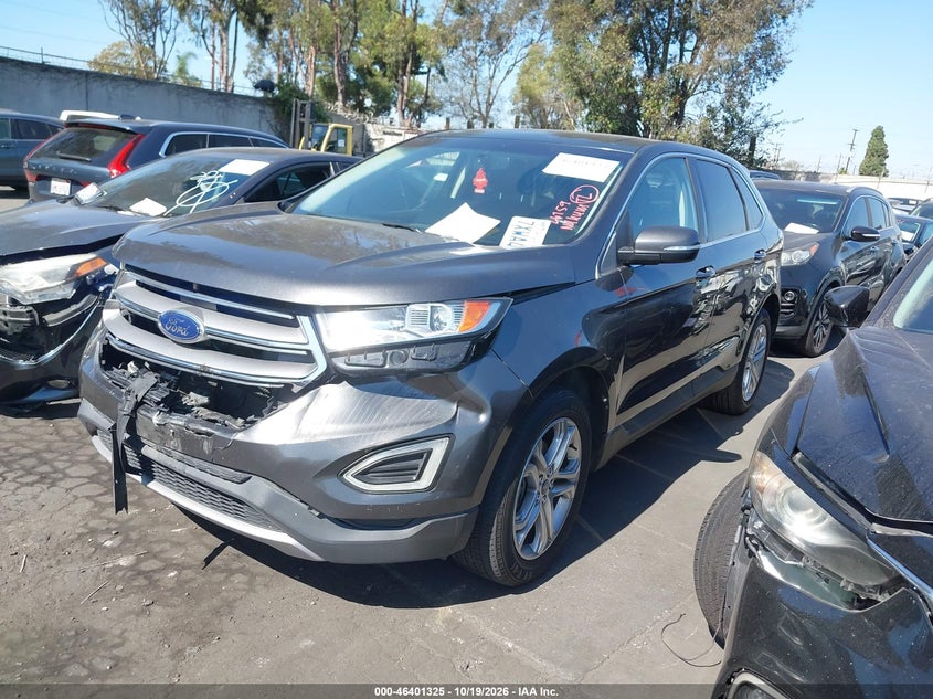 2017 Ford Edge Titanium, Удар спереди, IAAI, VIN 2FMPK3K99HBB82406 — фото 2