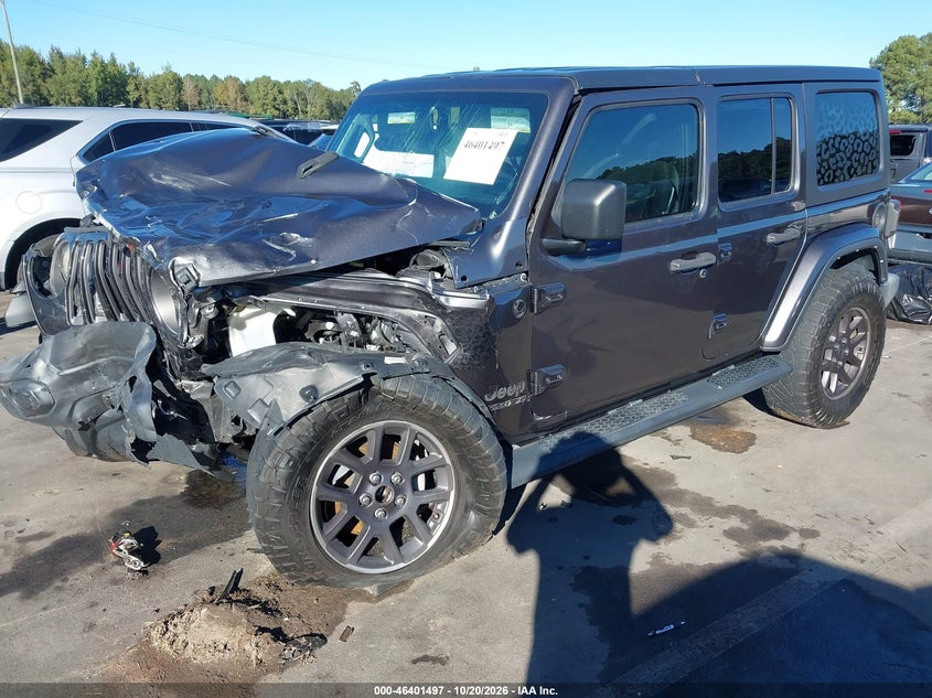 Vin: 1c4hjxdn6mw738306, lot: 46901855, jeep wrangler unlimited 80th anniversary 4x4 20212