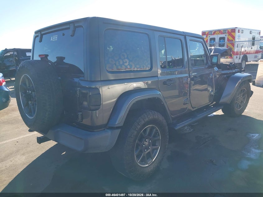Vin: 1c4hjxdn6mw738306, lot: 46901855, jeep wrangler unlimited 80th anniversary 4x4 20214