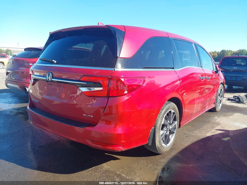 Vin: 5fnrl6h96nb061978, lot: 46902473, honda odyssey elite 20224