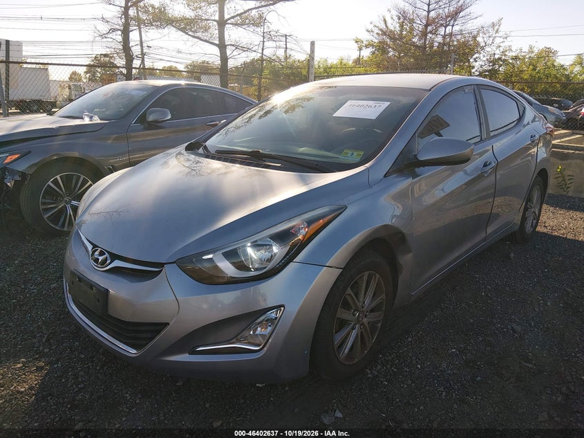 2015 Hyundai Elantra Se, Обычный износ, IAAI, VIN 5NPDH4AEXFH631913 — фото 2