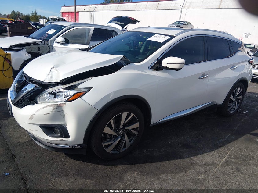 2016 Nissan Murano Platinum, Front End, IAAI, VIN 5N1AZ2MH8GN102905 — photo 2