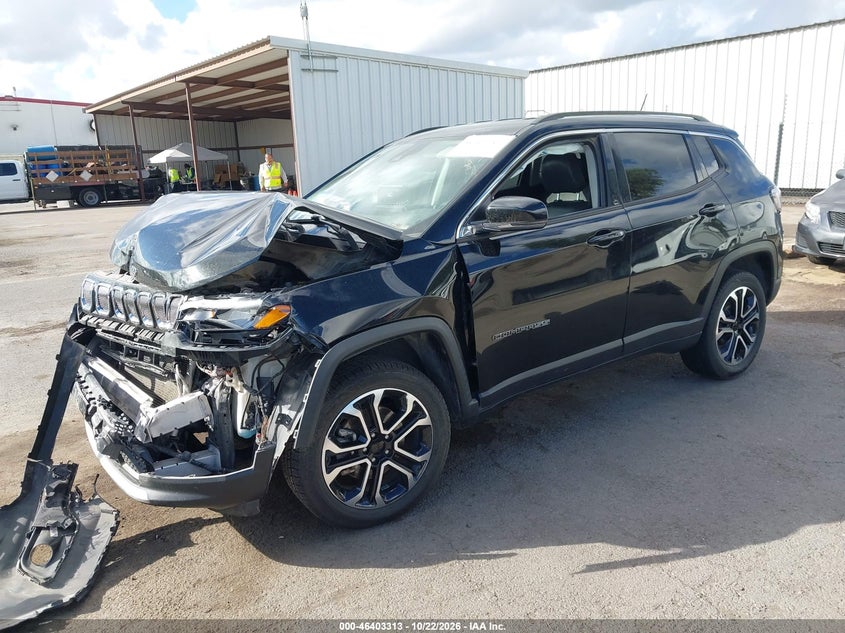 Vin: 3c4njdcb2nt146398, lot: 46903671, jeep compass limited 4x4 20222