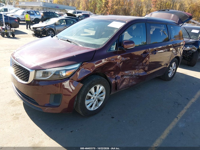 Vin: kndmb5c13g6103580, lot: 46903727, kia sedona lx 20162