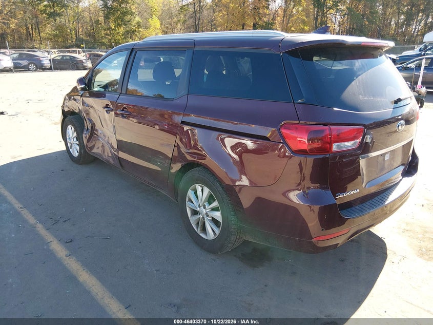 Vin: kndmb5c13g6103580, lot: 46903727, kia sedona lx 20163