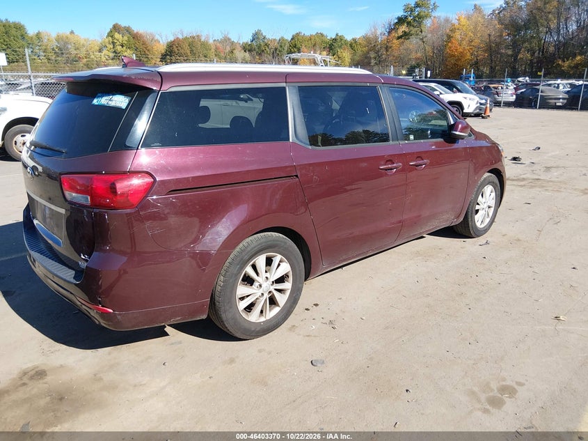 Vin: kndmb5c13g6103580, lot: 46903727, kia sedona lx 20164