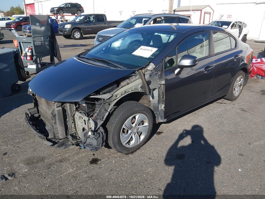 2013 Honda Civic Lx, Front End, IAAI, VIN 19XFB2F52DE015910 — photo 2