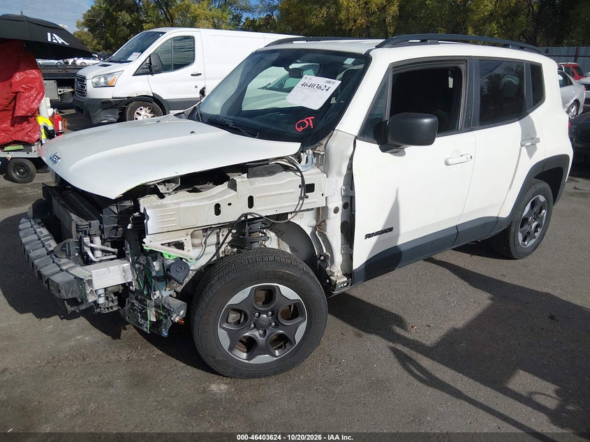 Vin: zaccjbab2hpg05455, lot: 46903982, jeep renegade sport 4x4 20172