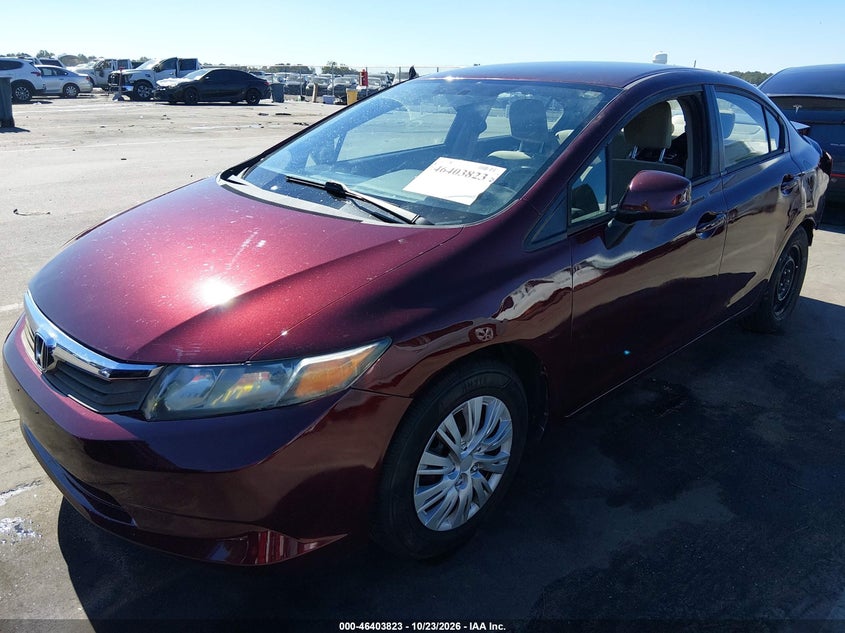 2012 Honda Civic Lx, Удар ззаду, IAAI, VIN 2HGFB2F55CH544918 — фото 2