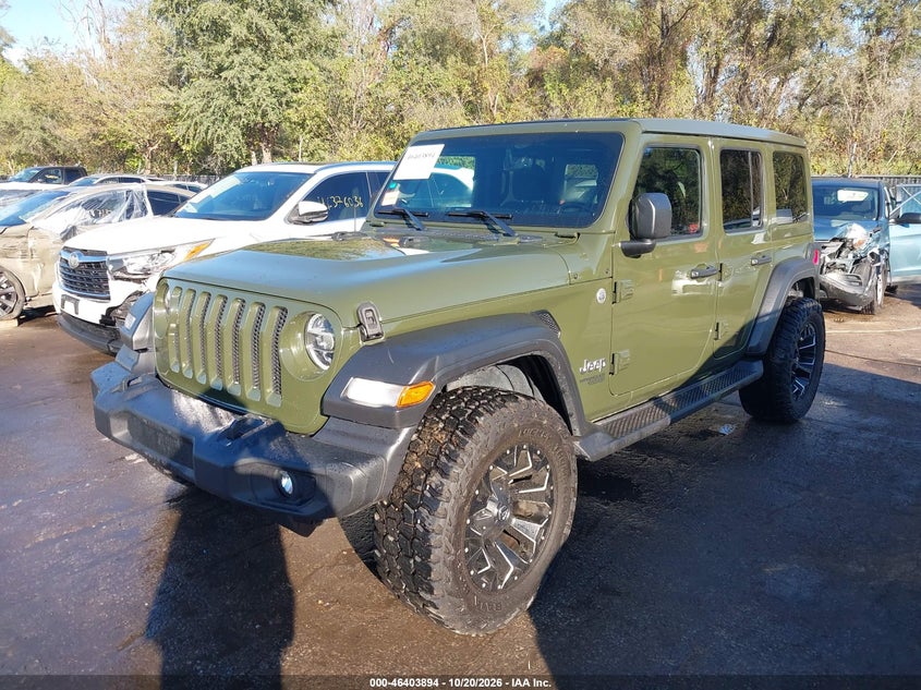Vin: 1c4hjxdn0mw591433, lot: 46904252, jeep wrangler unlimited sport s 4x4 20212