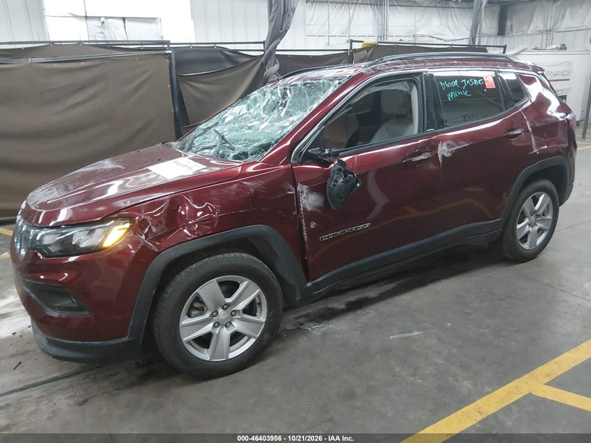 Vin: 3c4njcbb9nt218046, lot: 46904314, jeep compass latitude fwd 20222
