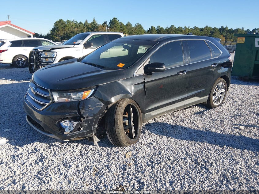 Vin: 2fmtk3k94fbc05277, lot: 46904407, ford edge titanium 20152