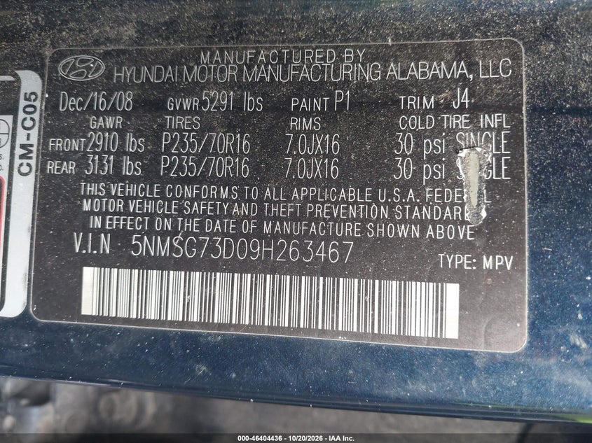 2009 HYUNDAI SANTA FE GLS · Фото 9