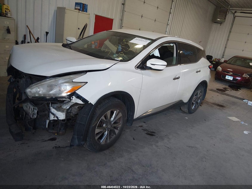 Vin: 5n1az2mh3gn158735, lot: 46904880, nissan murano s 20162