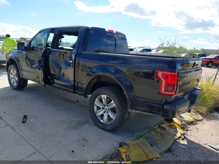 Vin: 1ftew1egxffa11044, lot: 46905191, ford f-150 platinum 20153
