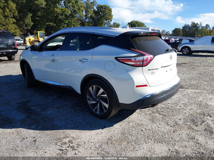 Vin: 5n1az2mg7gn144912, lot: 46905263, nissan murano platinum 20163