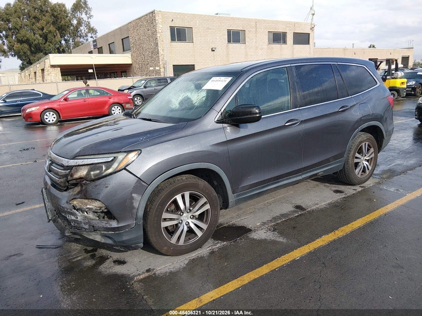 2017 Honda Pilot Ex-L, Front End, IAAI, VIN 5FNYF5H50HB020180 — photo 2