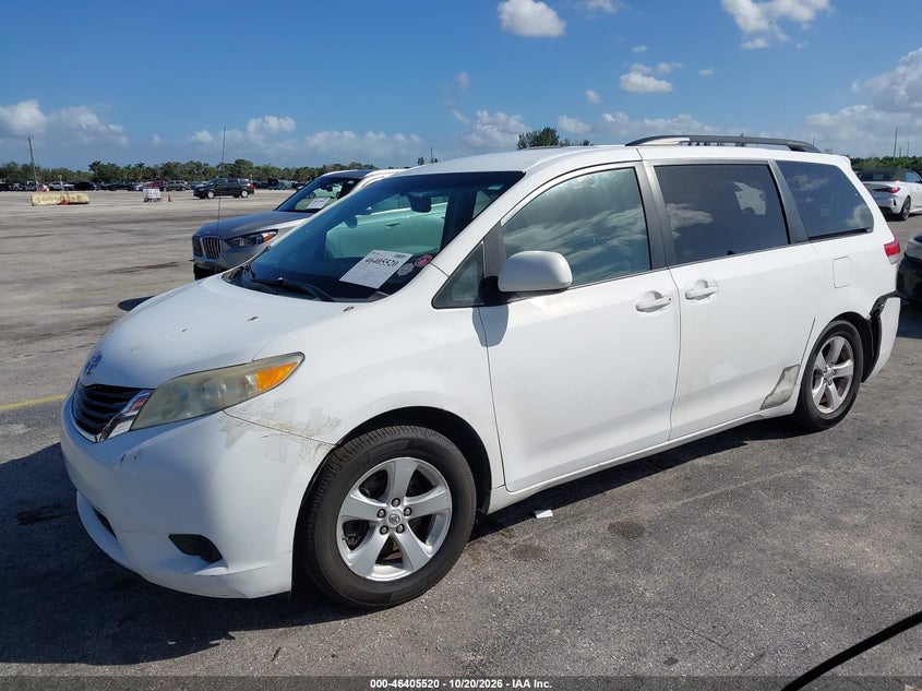 2011 Toyota Sienna Le V6, Rear, IAAI, VIN 5TDKK3DC3BS125356 — photo 2