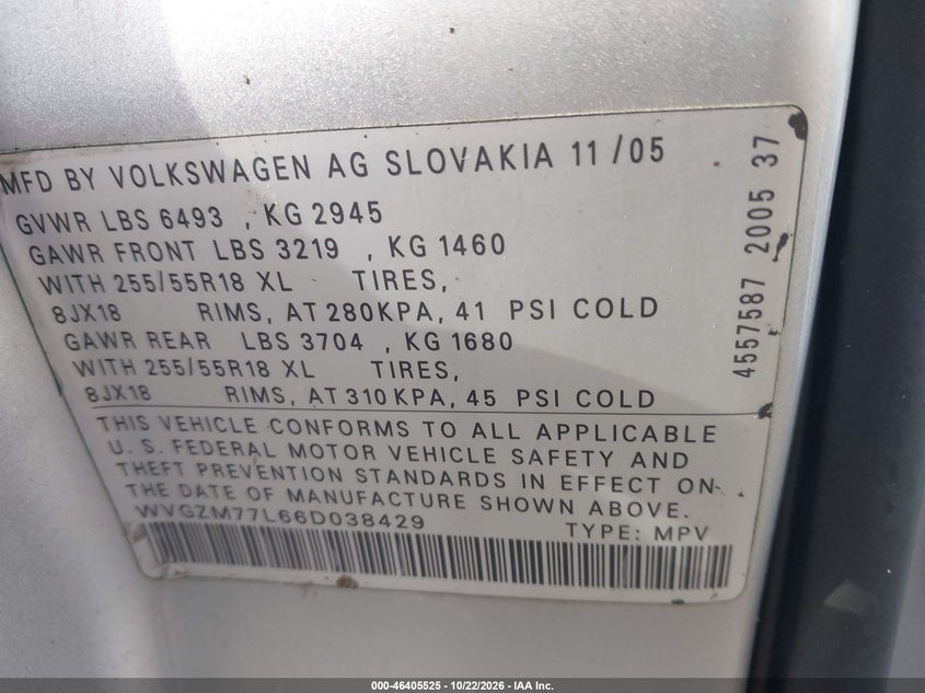 2006 VOLKSWAGEN TOUAREG V8 · Фото 9