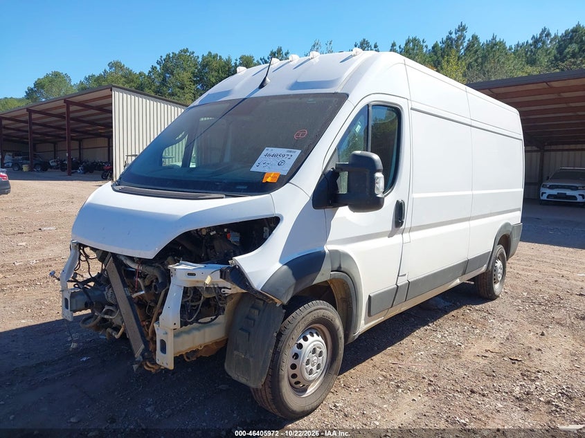 Vin: 3c6lrvdgxse506458, lot: 46906330, ram promaster 2500 tradesman high roof 159 wb w/pass seat 20252