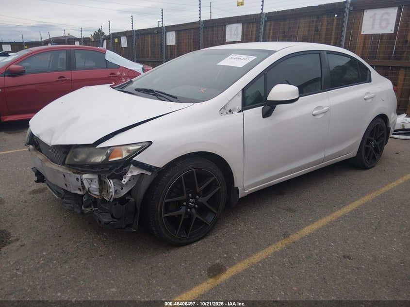 2013 Honda Civic Lx, Front End, IAAI, VIN 2HGFB2F54DH590922 — photo 2