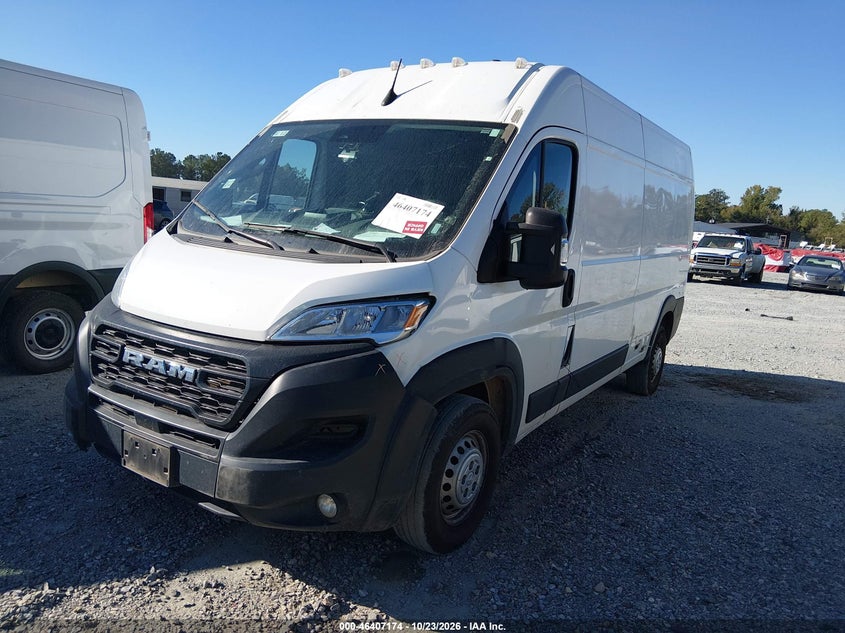 Vin: 3c6lrvdgxse512504, lot: 46907532, ram promaster 2500 tradesman high roof 159 wb w/pass seat 20252