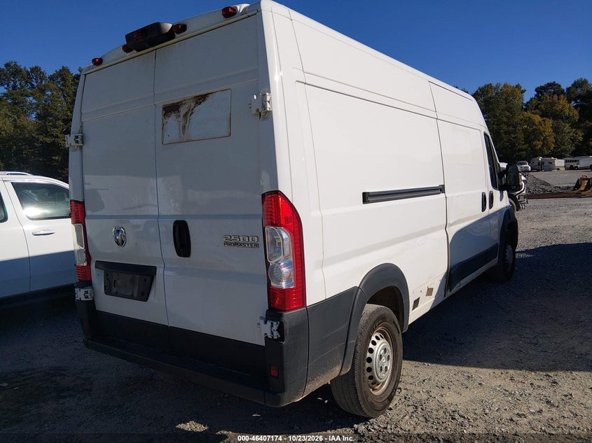 Vin: 3c6lrvdgxse512504, lot: 46907532, ram promaster 2500 tradesman high roof 159 wb w/pass seat 20254
