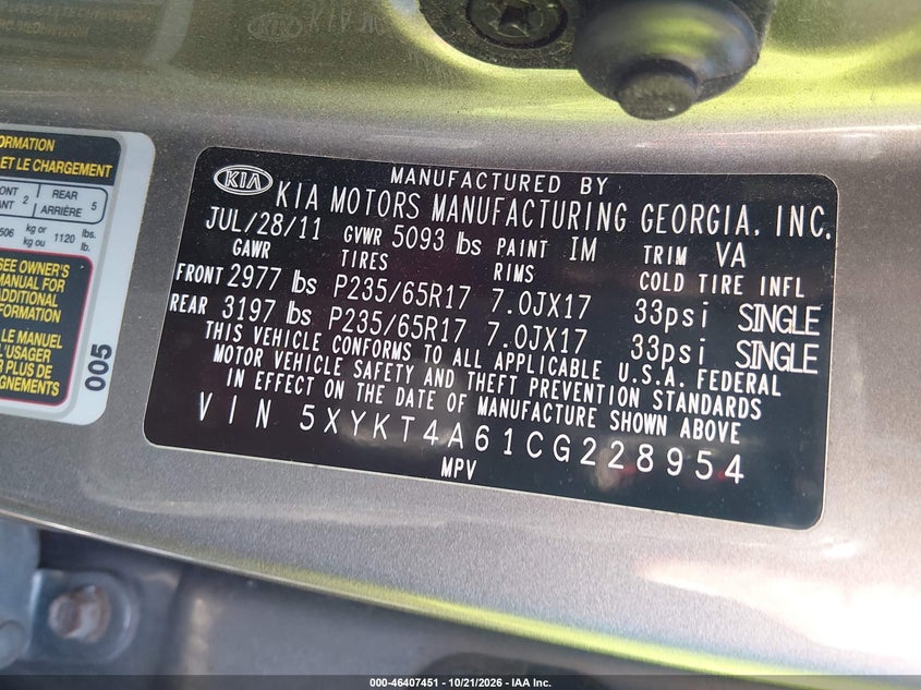 2012 KIA SORENTO LX · Фото 9