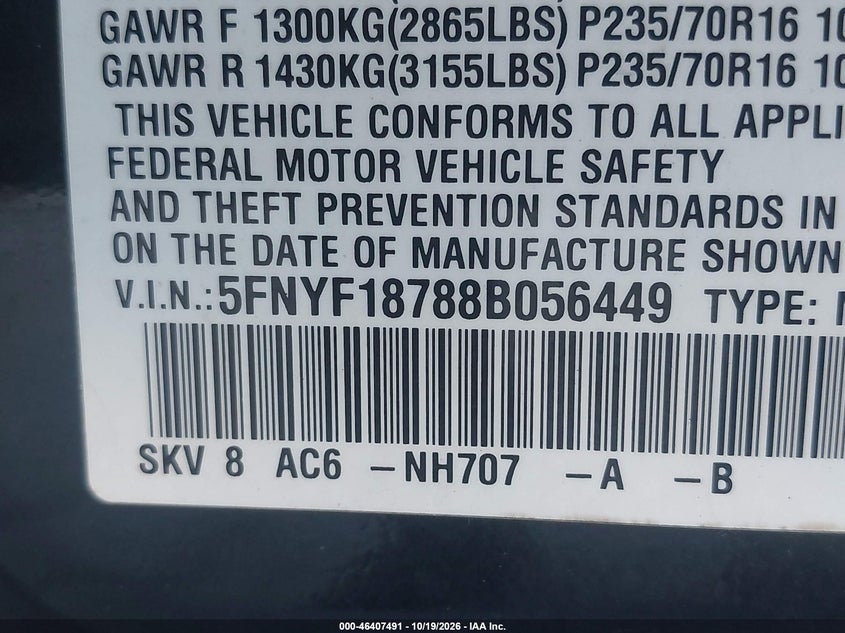 2008 HONDA PILOT EX-L · Фото 9