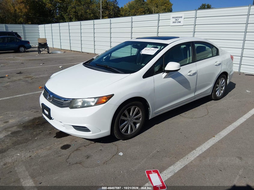2012 Honda Civic Ex, Right Front, IAAI, VIN 19XFB2F83CE090527 — photo 2