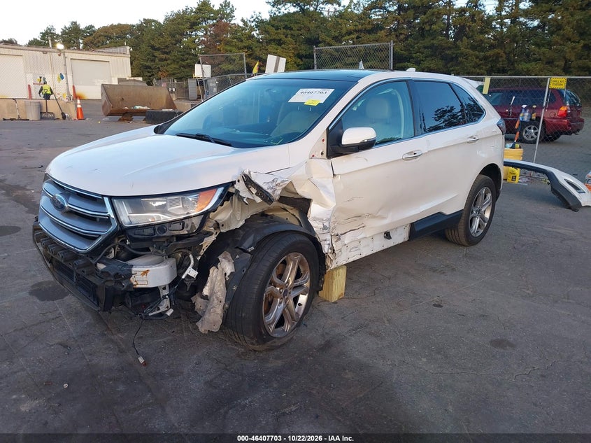 Vin: 2fmtk4k97fbb98587, lot: 46908061, ford edge titanium 20152