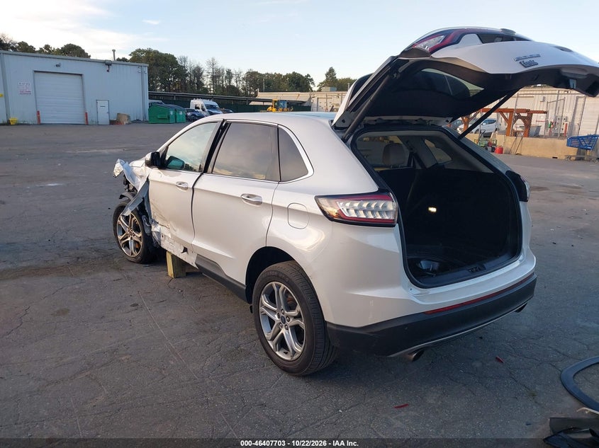 Vin: 2fmtk4k97fbb98587, lot: 46908061, ford edge titanium 20153