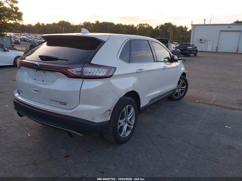 Vin: 2fmtk4k97fbb98587, lot: 46908061, ford edge titanium 20154