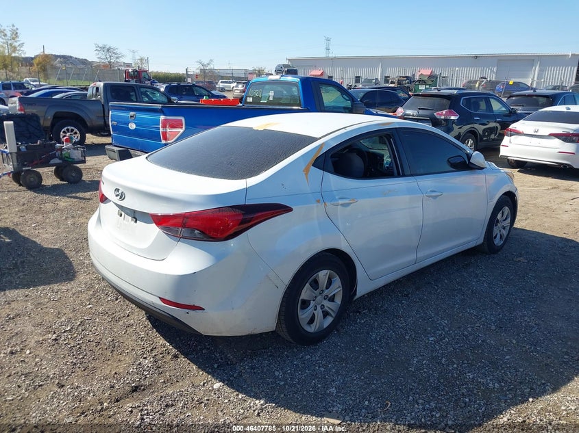 Vin: 5npdh4ae2gh732204, lot: 46908143, hyundai elantra se 20164